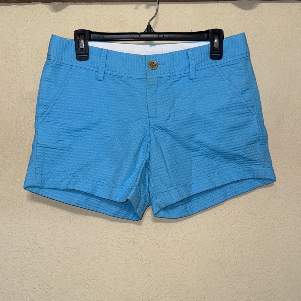 Lilly Pulitzer the Callahan Light Blue Textured Shorts